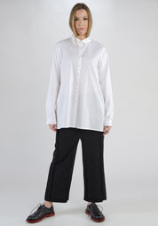 Boxy A-Line Button Up Blouse with Pocket Details at Back