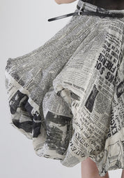 Newspaper Print Full Bubble Skirt