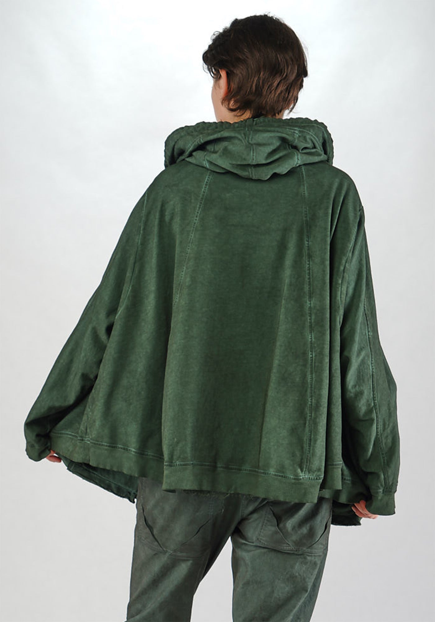 Oversized Drop Shoulder Hooded Jersey Jacket