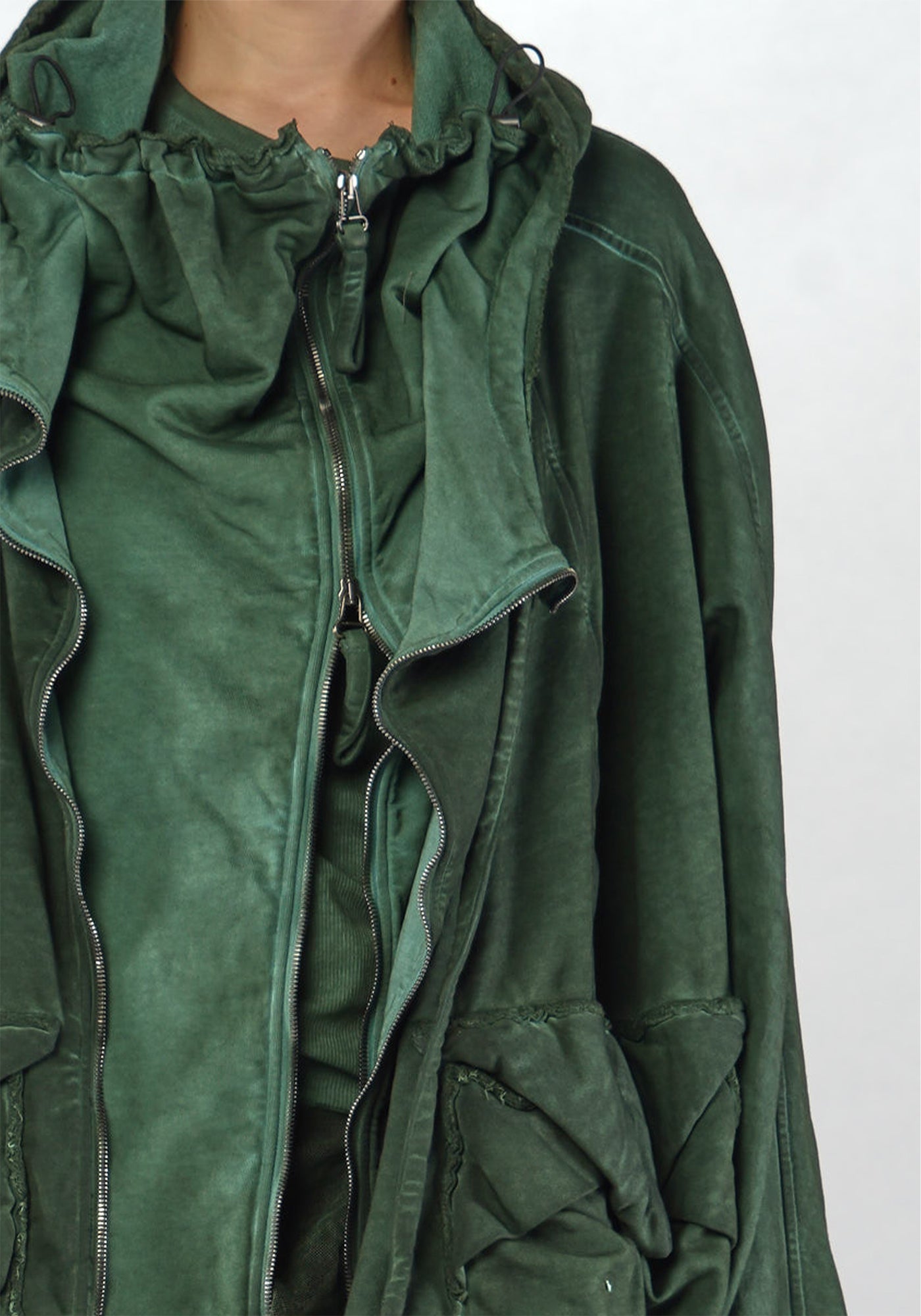 Oversized Drop Shoulder Hooded Jersey Jacket
