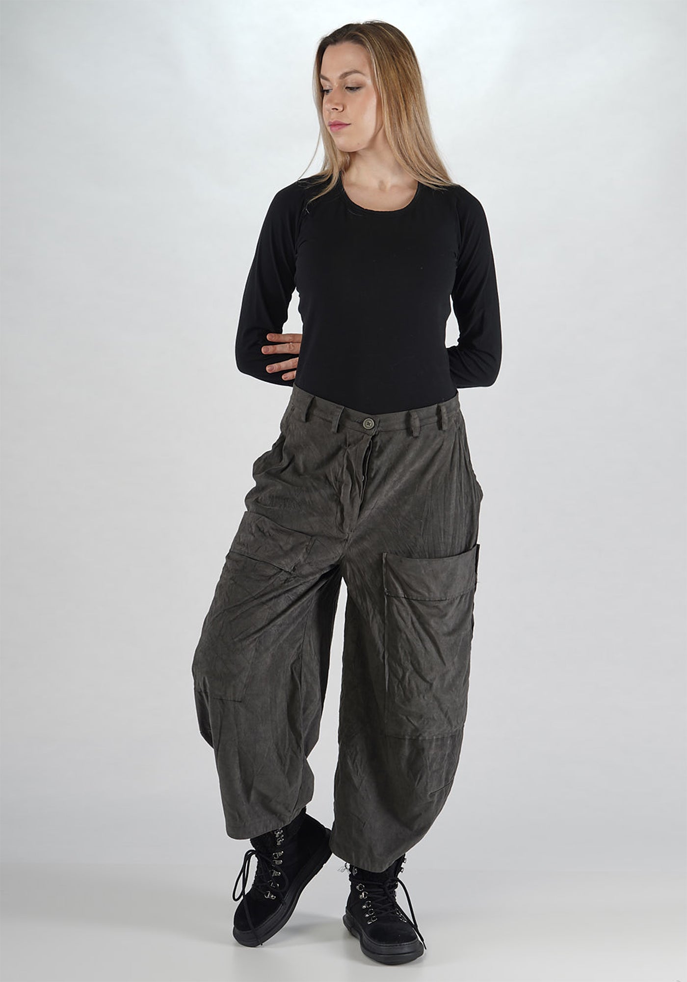 Bold Pocket Detail Faux Suede Pants - December Thieves
