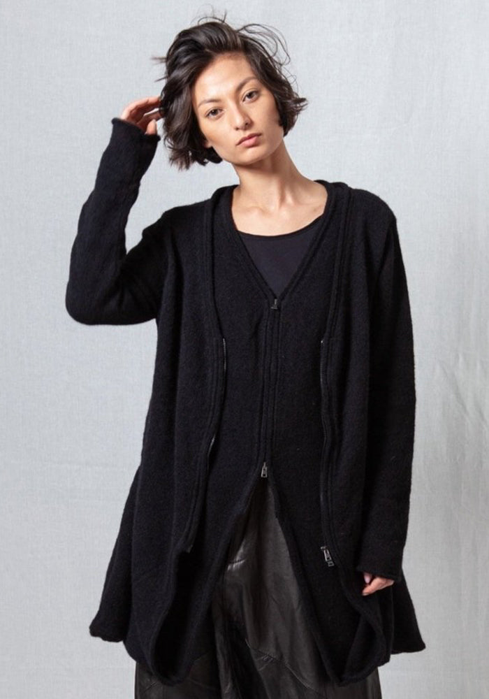 Pal Offner Knit Double Layered Wool Blend Cardigan | December Thieves