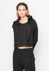 Cropped Open Front Exaggerated Collar Jacket | BLACK by K&M