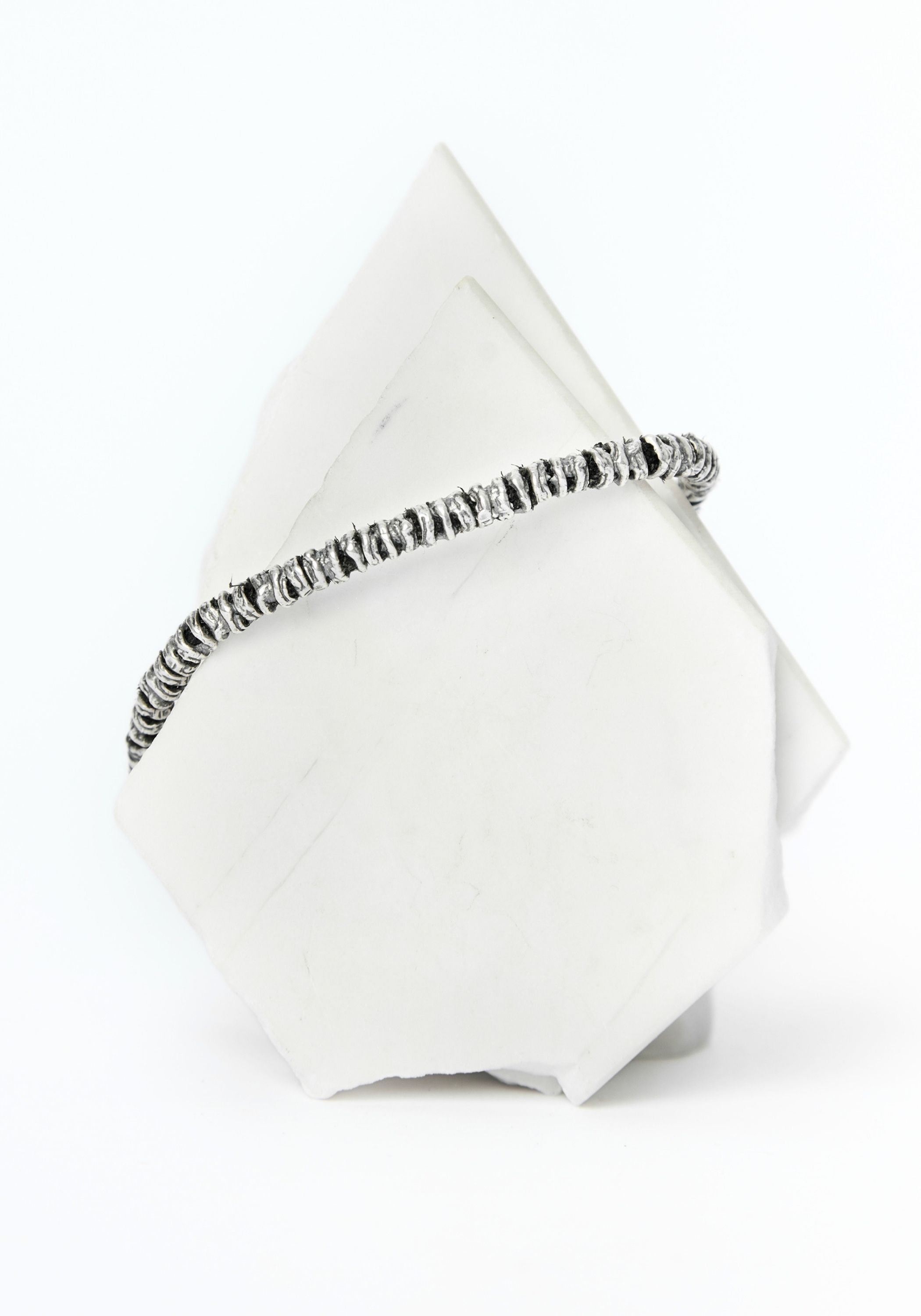 Textured Sterling Beads Bracelet