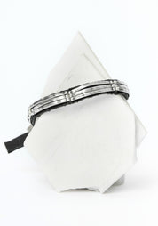 Leather Triple Long Sterling Bars Bracelet