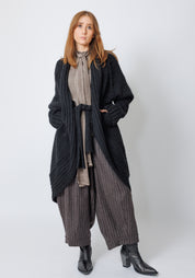 Serpent Oversized Tie Front Wool Blend Knit Cardigan