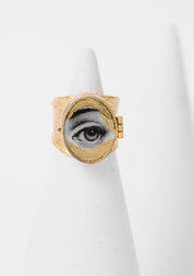 24K Gold Plated Stare Locket Ring