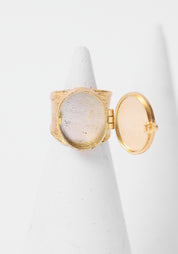24K Gold Plated Stare Locket Ring