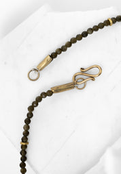 Golden Obsidian and Brass Spike Necklace - December Thieves