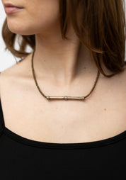 Hematite and Trading Bead Tube Necklace - December Thieves