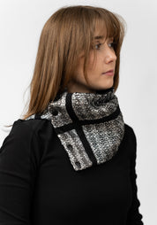 Metallic Tweed Plaid Snap Cowl - December Thieves