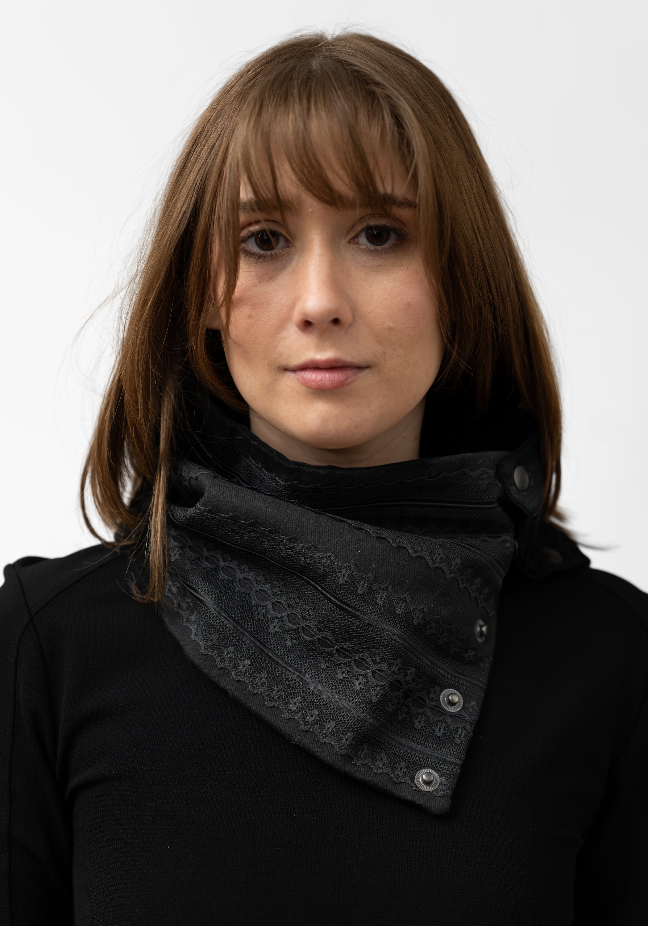 Black Lace Snap Cowl - December Thieves