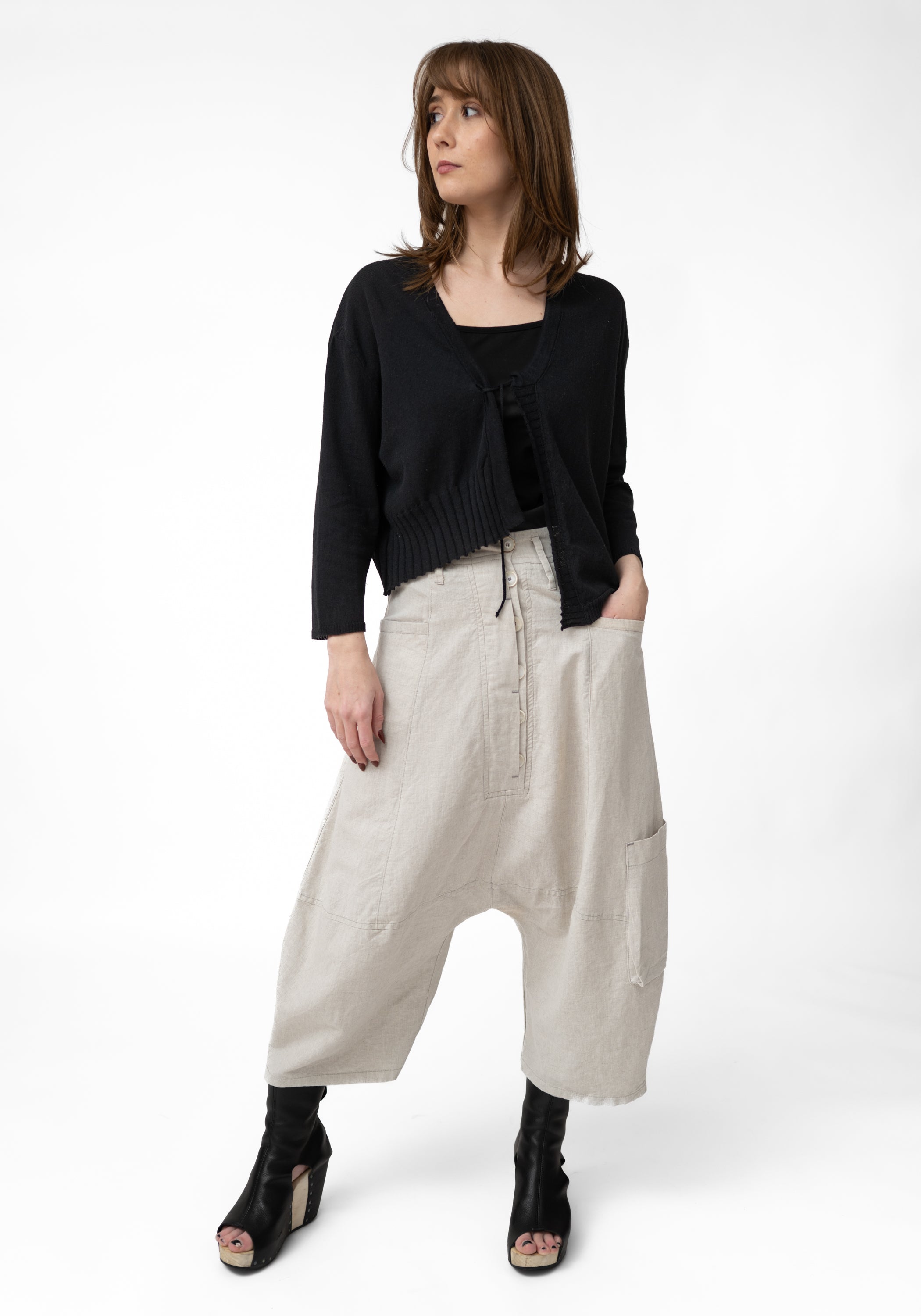 U26 813 Tie Front Knit Drop Shoulder Cardigan - December Thieves