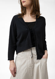 U26 813 Tie Front Knit Drop Shoulder Cardigan - December Thieves