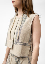 Asymmetric Cropped Hooded Vest - December Thieves