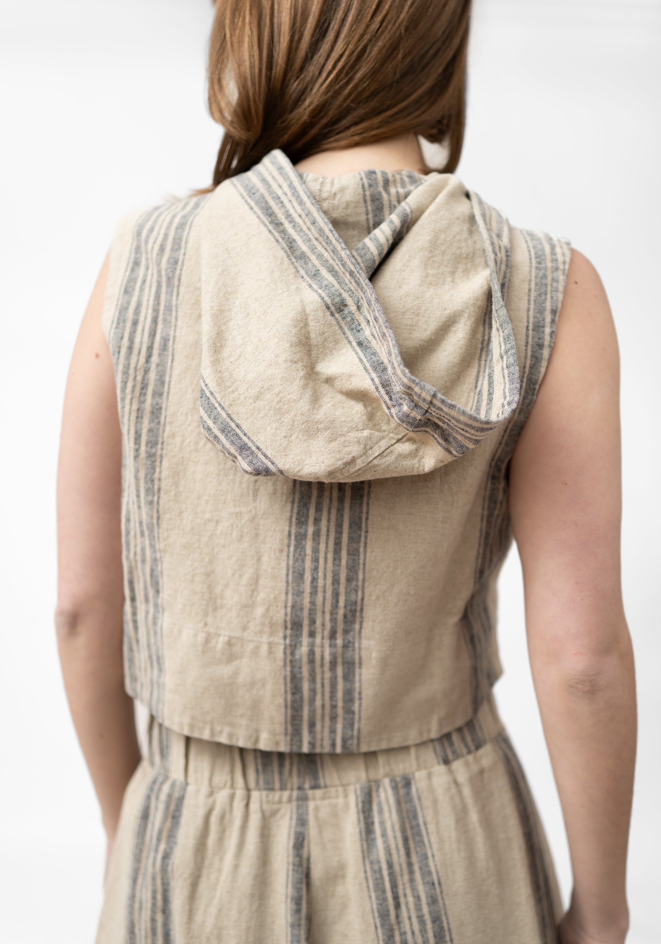 Asymmetric Cropped Hooded Vest - December Thieves