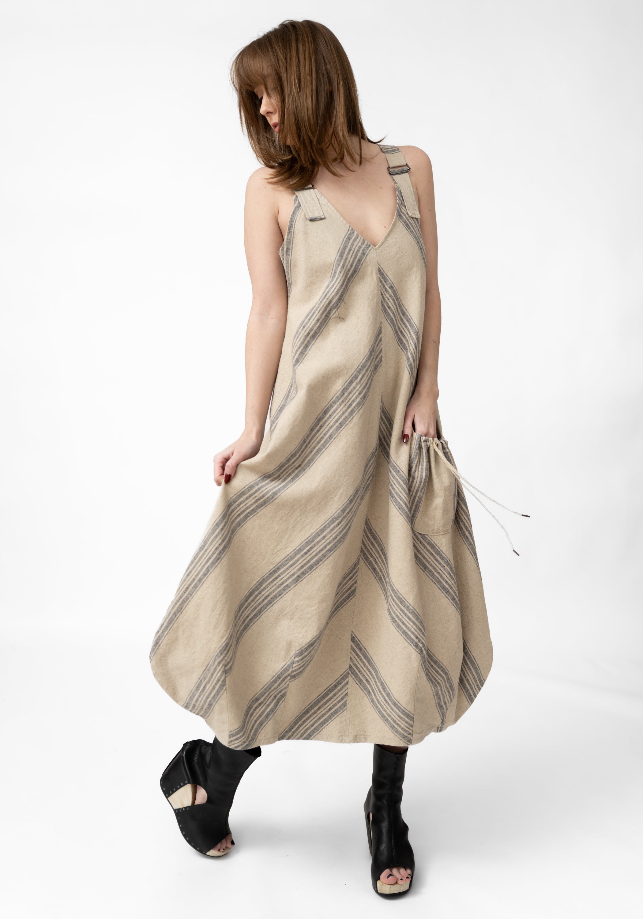 Asymmetric Striped Bubble Dress - December Thieves