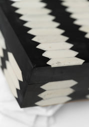Geometric Inlay Carved Horn Jewelry Box - December Thieves