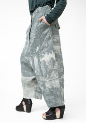 Extreme Drop Seat Printed Linen Pants