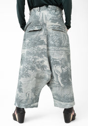 Extreme Drop Seat Printed Linen Pants
