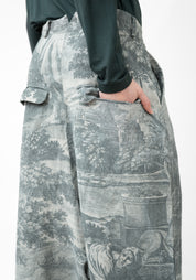 Extreme Drop Seat Printed Linen Pants