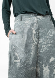 Extreme Drop Seat Printed Linen Pants