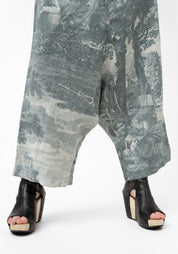 Extreme Drop Seat Printed Linen Pants