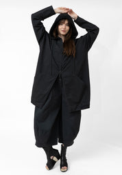 Oversized Hooded Zip Front Jersey Jacket - December Thieves