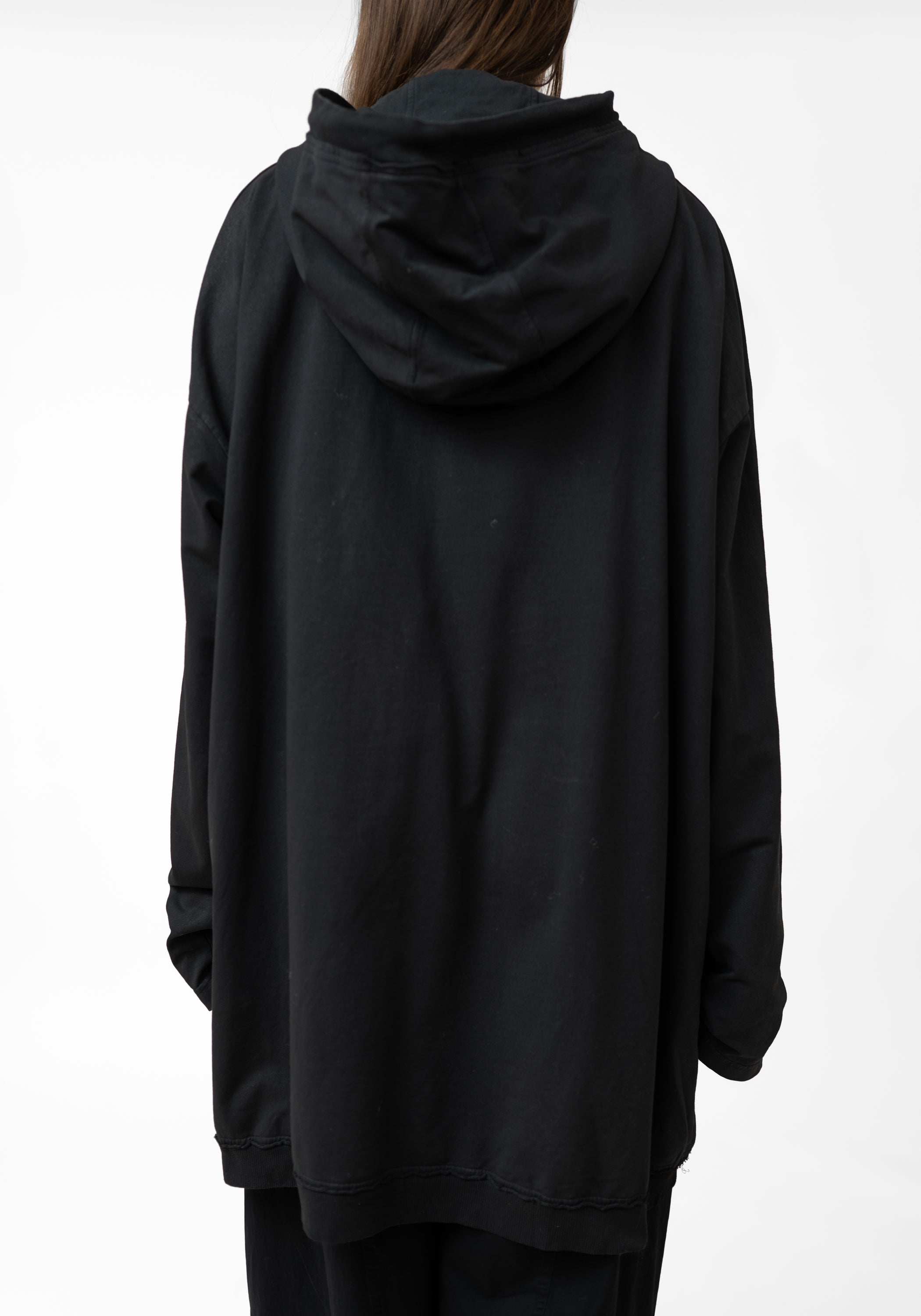 Oversized Hooded Zip Front Jersey Jacket - December Thieves