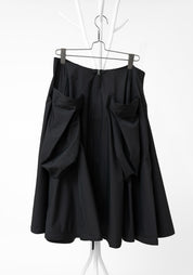 Zip Front Pocket Details A-Line Skirt