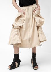 Zip Front Pocket Details A-Line Skirt