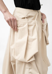 Zip Front Pocket Details A-Line Skirt