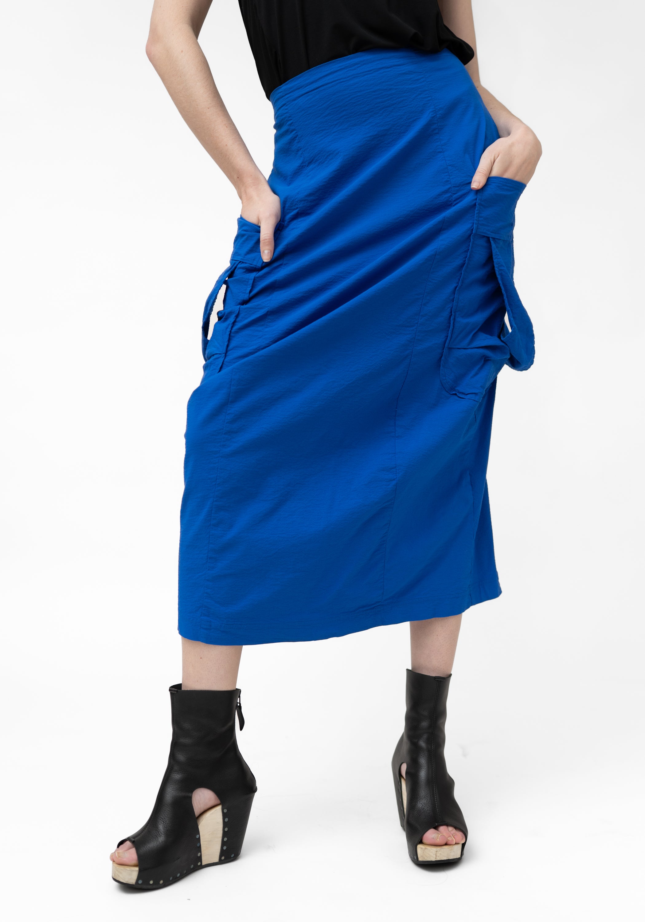Pocket Detail Stretch Pencil Skirt