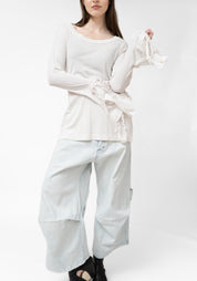 Lace Cuff Detail Long Sleeve T-Shirt