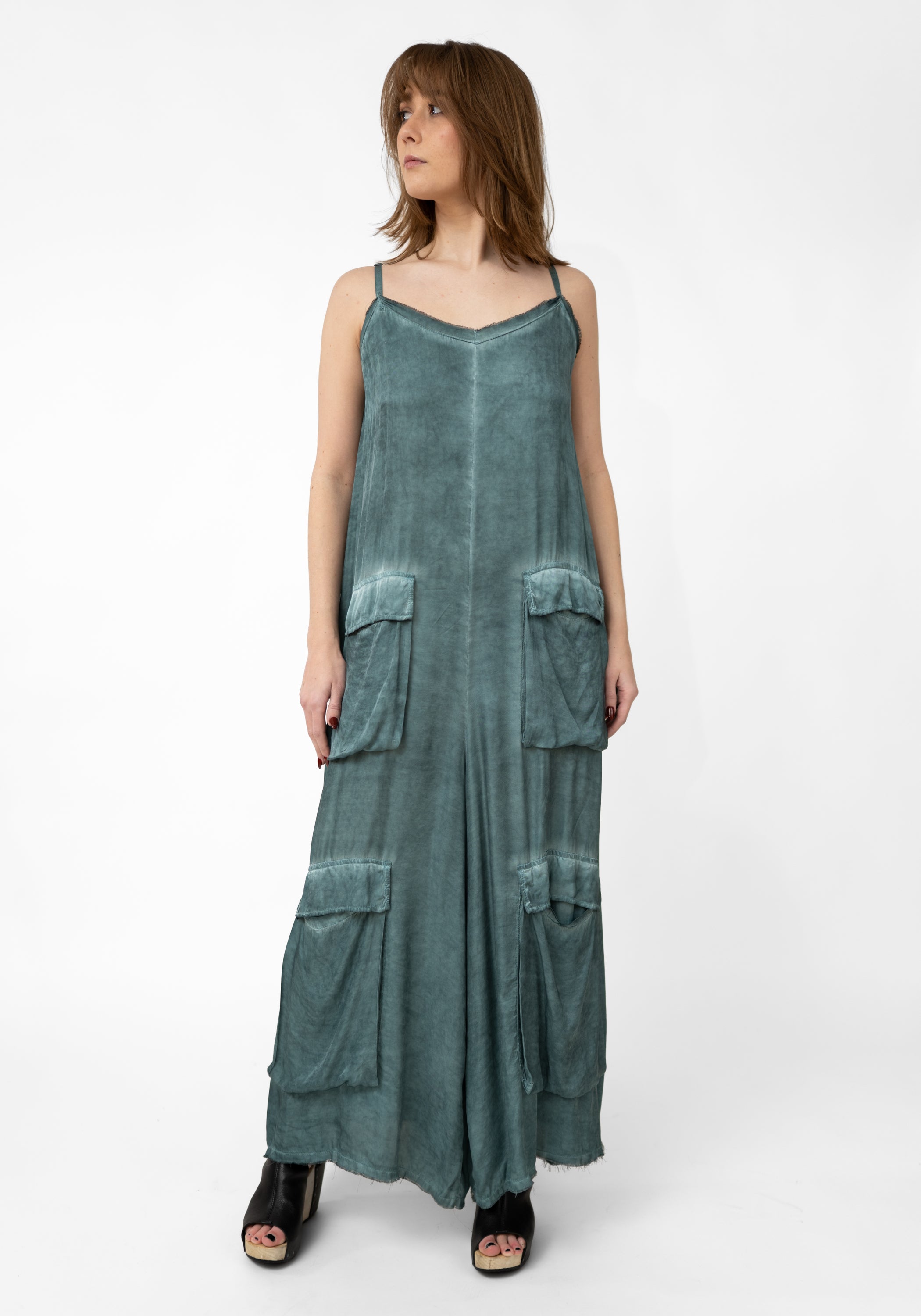 Wide Leg Cargo Pocket Strappy Jumpsuit - December Thieves