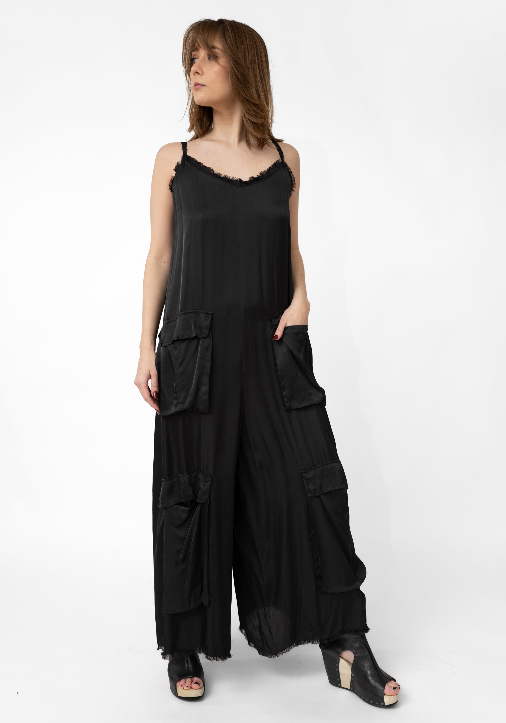 Wide Leg Cargo Pocket Strappy Jumpsuit - December Thieves