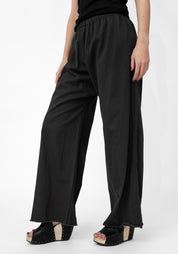 Black Twill Raw Edge Pant