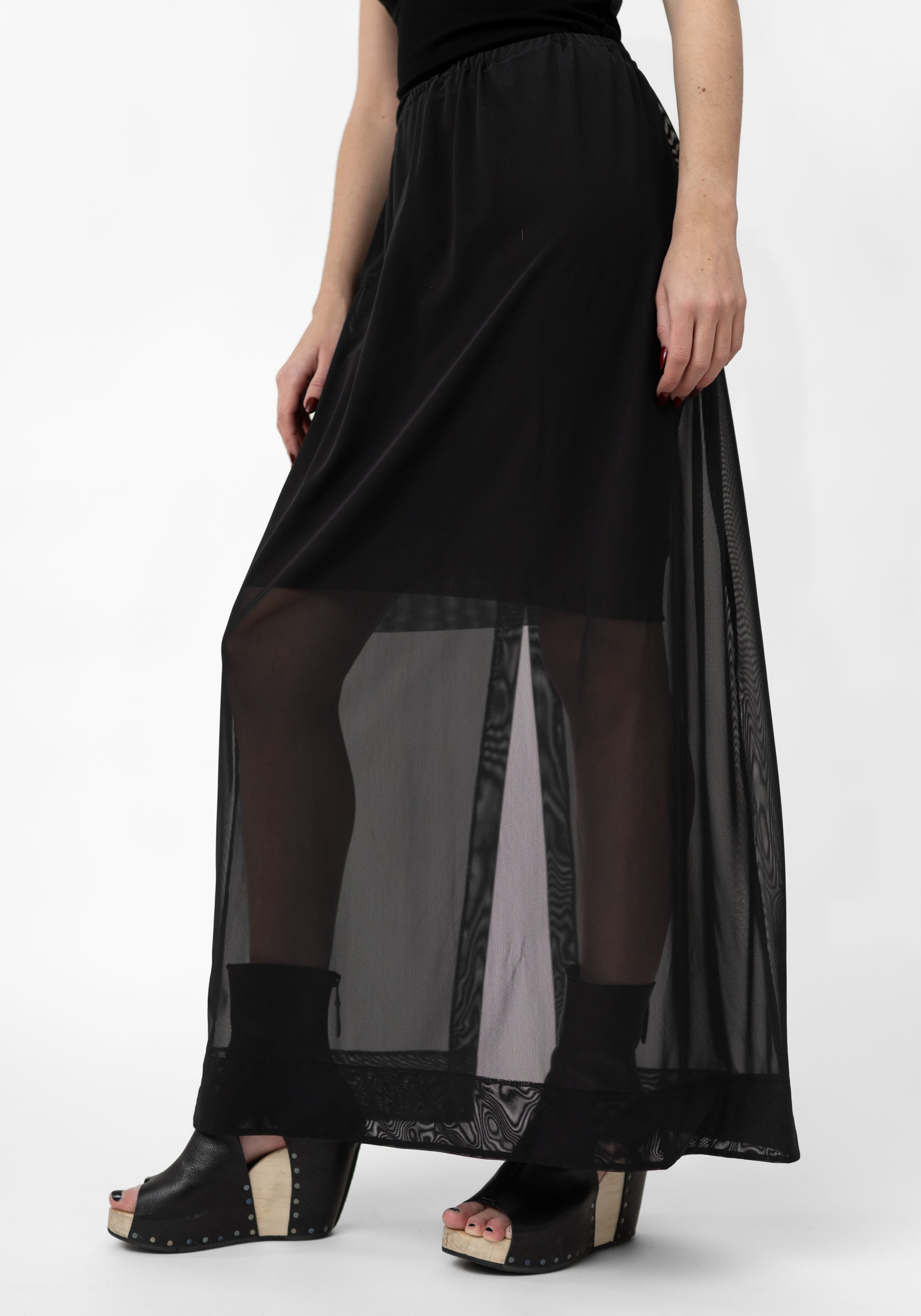 Black Mesh Skirt