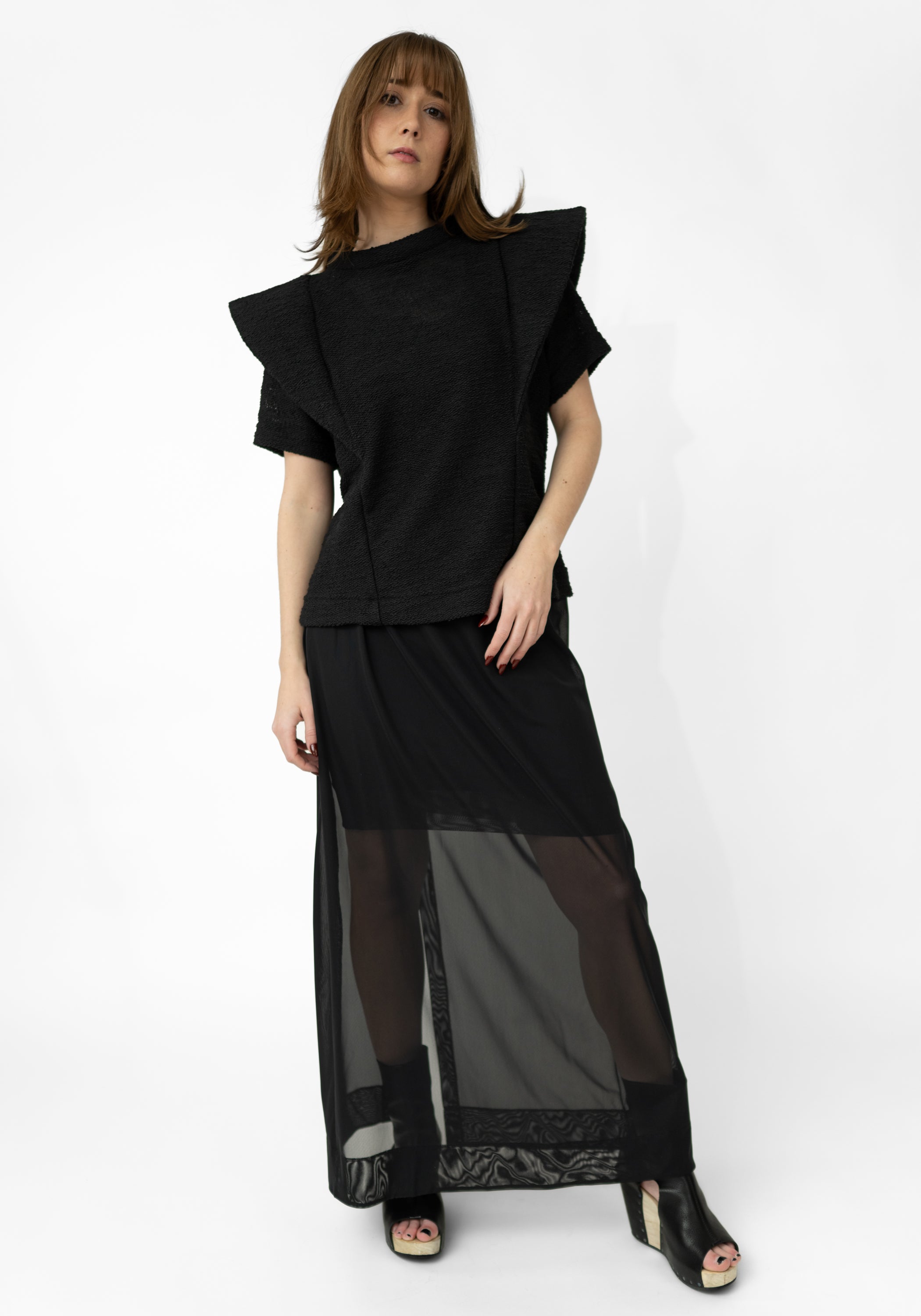 Black Mesh Skirt