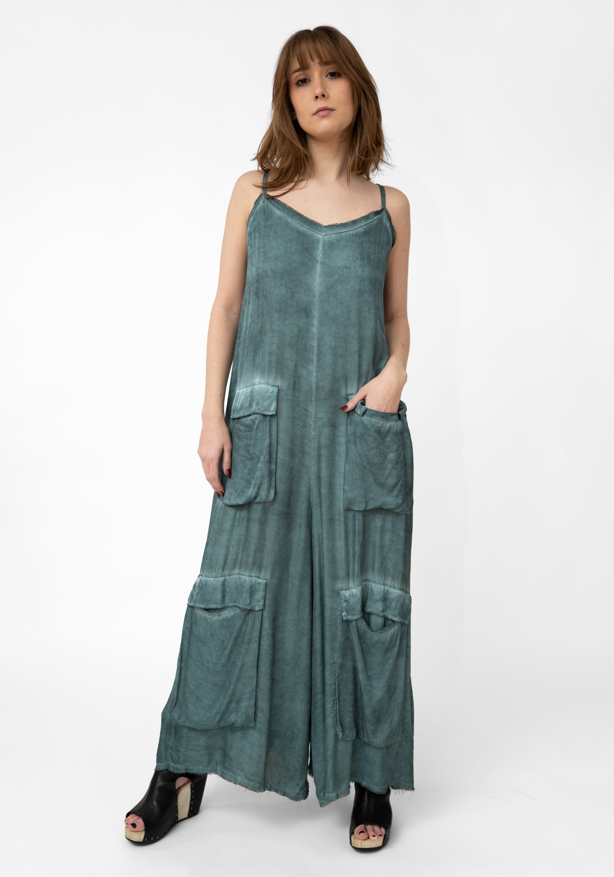 Wide Leg Cargo Pocket Strappy Jumpsuit - December Thieves