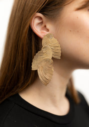 Brass and Sterling Silver Grand Siren Earrings