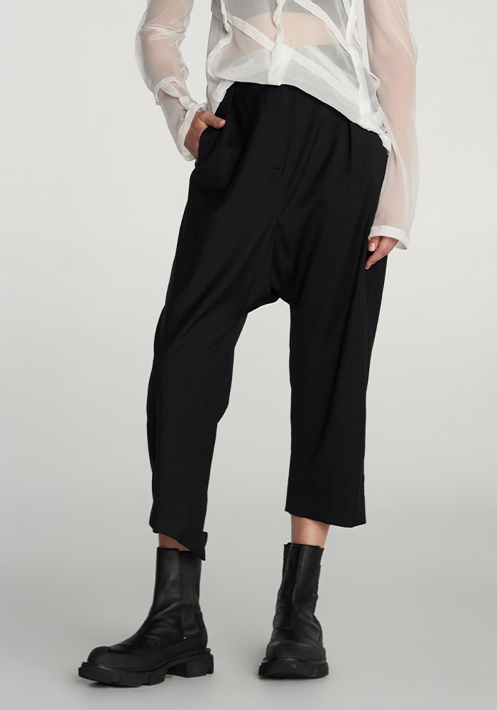 Striped Dominate Wool Pant in BLACK STRIPE Only
