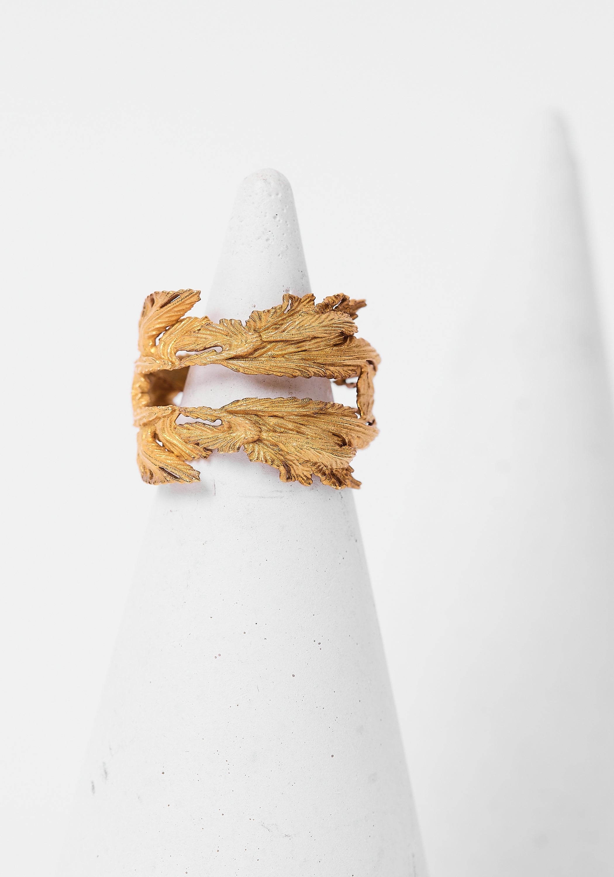 Plated Doubled Acanthus Adjustable Ring