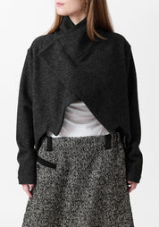 Asymmetric Cropped Wool Blend Jacket - December Thieves
