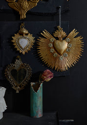 Sunburst Flame Floral Detail Heart Milagro