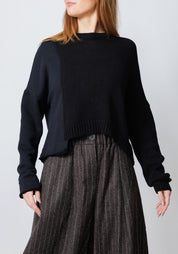 Twin Paneled Knit Front Pullover
