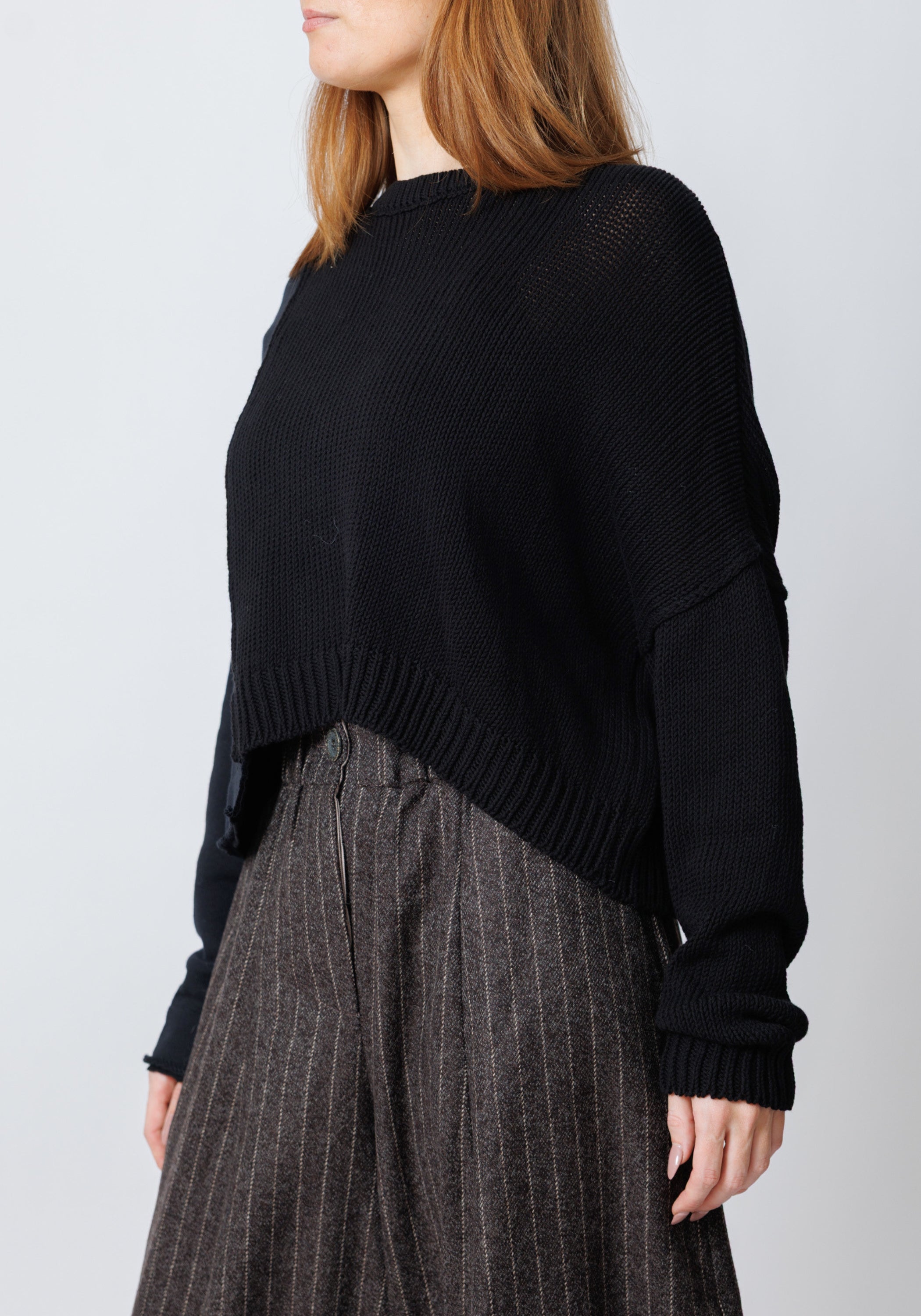 Twin Paneled Knit Front Pullover
