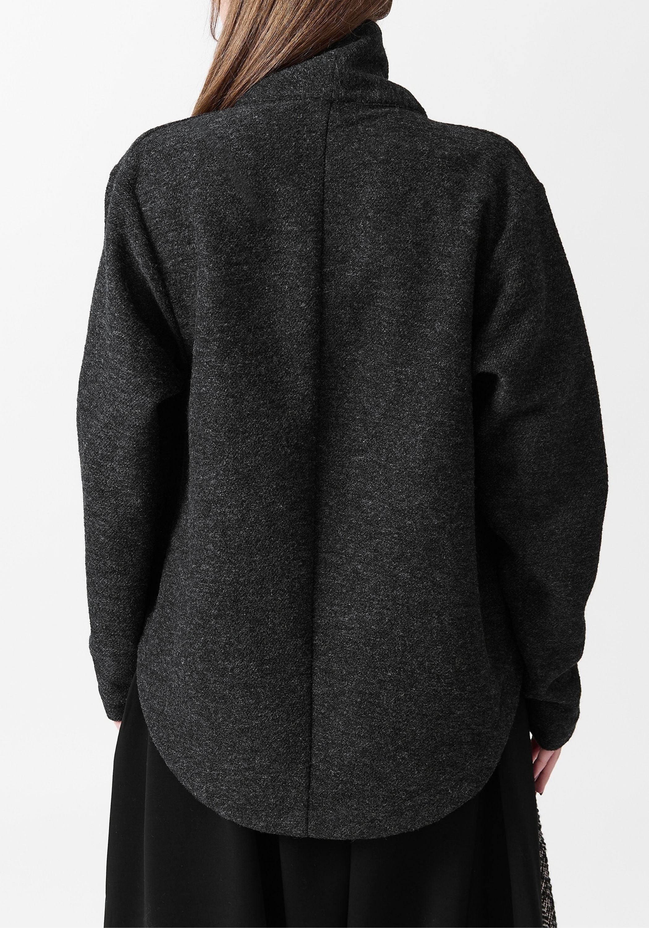 Asymmetric Cropped Wool Blend Jacket - December Thieves