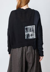 Twin Paneled Knit Front Pullover