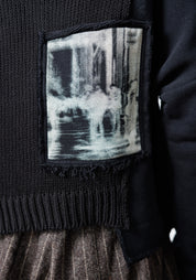 Twin Paneled Knit Front Pullover